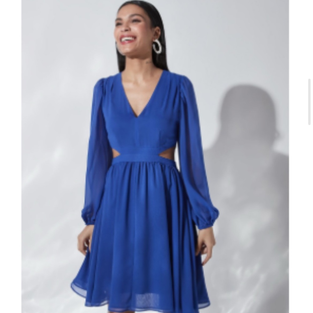 RW&CO. Royal Blue Long Sleeve Dress